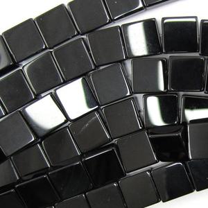 High quality Rectangle Beads black agate bead <b>crystal</b> women <b>necklace</b> jewellery square gemstone bead Jewelry Making suppler - Product Image 2