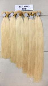 Nueva llegada 100% Remy extensiones de cabello humano doble dibujado cuerpo Rubio estilo ondulado 613 piel trama Color - Product Image 4