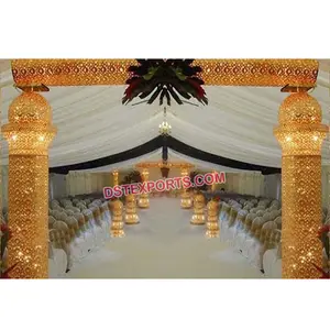 Puerta de bienvenida de cristal dorado para boda, corona, joya decorativa, puerta de bienvenida para boda, decoraciones de boda indias, puerta de entrada, Australia, EE. UU. - Product Image 1