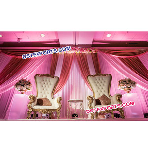 De mariage Bollywood Chaises de Trône De Mariage Royal Haut Dossier Chaises Mariée Marié Chaises De Mariage Fabricant - Product Image 1