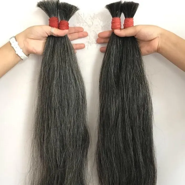 Capelli grigi bianchi per lo sbiancamento con capelli vietnamiti grezzi al 100% nel prezzo all'ingrosso capelli lisci Remy