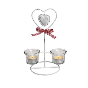 Porte-bougie chauffe-plat en métal blanc de haute qualité pour la décoration du festival de Noël à la maison et au bureau - Product Image 3