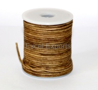 Rouleaux de 100 mètres de dentelle en cuir marron véritable dans les tailles 1mm 2mm 3mm pour bijoux et artisanat accessoires à motif de grain enduit