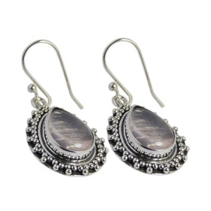Eminent Vintage Rose Quartz Gemstone Pear Shape Dangle <b>Earrings</b> Unique Design <b>Solid</b> 925 Sterling <b>Silver</b> Rose Gold Plated Cute - Product Image 1