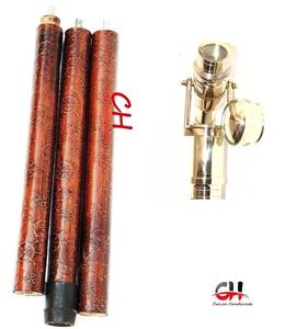 Antiguo telescopio náutico hecho a mano bastón cuero marrón en relieve con mango de madera regalo del Día del Padre - Product Image 1