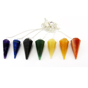 Pendules à sept chakras de pierre précieuse Reiki d'Inde - Product Image 1