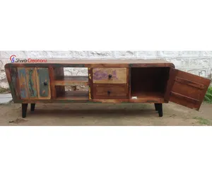 Meuble TV en bois de récupération de style antique, meuble TV en bois massif, design vintage, pour salon, maison ou hôtel, meubles d'intérieur, vente en gros en vrac - Product Image 1