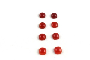 4 pares de cabujón suelto liso de 12mm, forma cuadrada de Calcedonia Natural naranja para la fabricación de joyas - Product Image 2