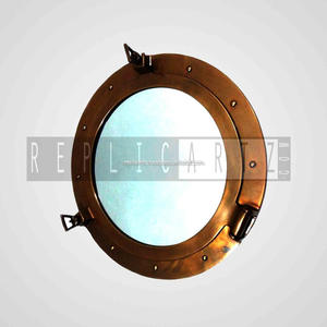Decorative Metal Nautical Porthole Mirror <b>Clock</b> Ship Porthole Wall <b>Clock</b> Vintage Maritime Home Decor Gift for Living Room Office - Product Image 2