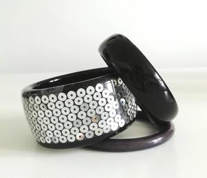 Bold Resin and Brass Stack <b>Bracelet</b> <b>Set</b> Trendy Alloy Number Shape Pattern Bangles Hot Selling Fashion Bangle - Product Image 1