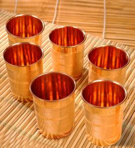 100% Pure Copper Handmade Luxury Tumbler Water <b>Glass</b> Ayurveda Yoga Health Benefits Handmade - Product Image 4