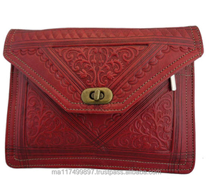 กระเป๋าสตางค์หนังโมร็อกโกลายนูนแฟชั่นสำหรับผู้หญิง กระเป๋าคล้องมือสุดชิค สีสั่งทำได้ ผลิตในโมร็อกโกโดยโมร็อกโก - Product Image 1