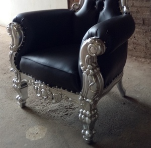 Sillón pequeño de caoba, mueble trono, tamaño Queen, Indonesia - Product Image 4