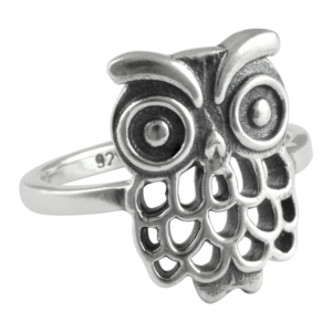Anillo ajustable de dedo de acero de búho de plata de fundición Retro para hombres de Venta caliente para fiestas por fabricante - Product Image 2