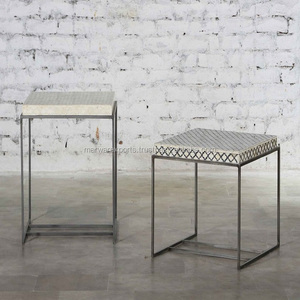 โต๊ะกาแฟไม้เนื้อแข็งสไตล์ดั้งเดิมพร้อมฝังมุกเฟอร์นิเจอร์บ้านสำหรับห้องนั่งเล่นตู้ - Product Image 6