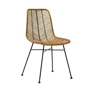 Silla de sala de estar de ratán natural contemporáneo, muebles de uso doméstico de ocio con pata de metal elegante - Product Image 4