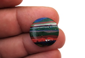 Piedra Natural de Calsilica para hacer joyas, cabujones de piedras preciosas sueltas redondas lisas de arcoíris, venta al por mayor - Product Image 3