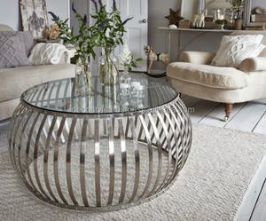 Table basse en aluminium antique, couleur or - Product Image 4