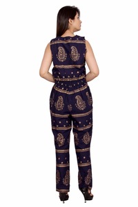 Trendy Latest Casual Office Jumpsuit Dark Blue Nueva colección Ropa de Apparels Collection - Product Image 2