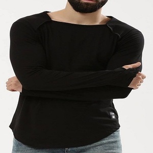เสื้อยืดลายนิ้วหัวแม่มือแขนยาวมีรูตามสั่ง OEM ผ้าฝ้ายมีสไตล์ - Product Image 5