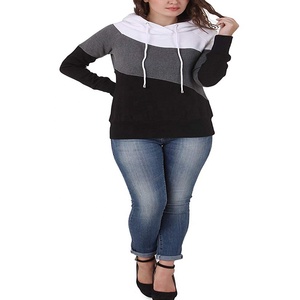 Customized <b>Women's</b> <b>Hoodie</b> in <b>White</b> Gray Black Plaid Design Unique Style Plus Size and Breathable-Latest Fashional Set - Product Image 3