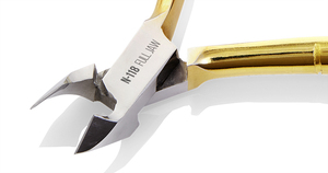 NGHIA Ensemble professionnel de manucure pédicure de qualité supérieure Pince à cuticules en acier dur C-118 Plaqué or Joint de recouvrement Ressort unique pour l'exportation - Product Image 3