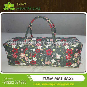 Sac polochon en toile de haute qualité avec tapis de yoga OEM Kit de yoga de marque privée couleur et taille personnalisées d'Inde - Product Image 5