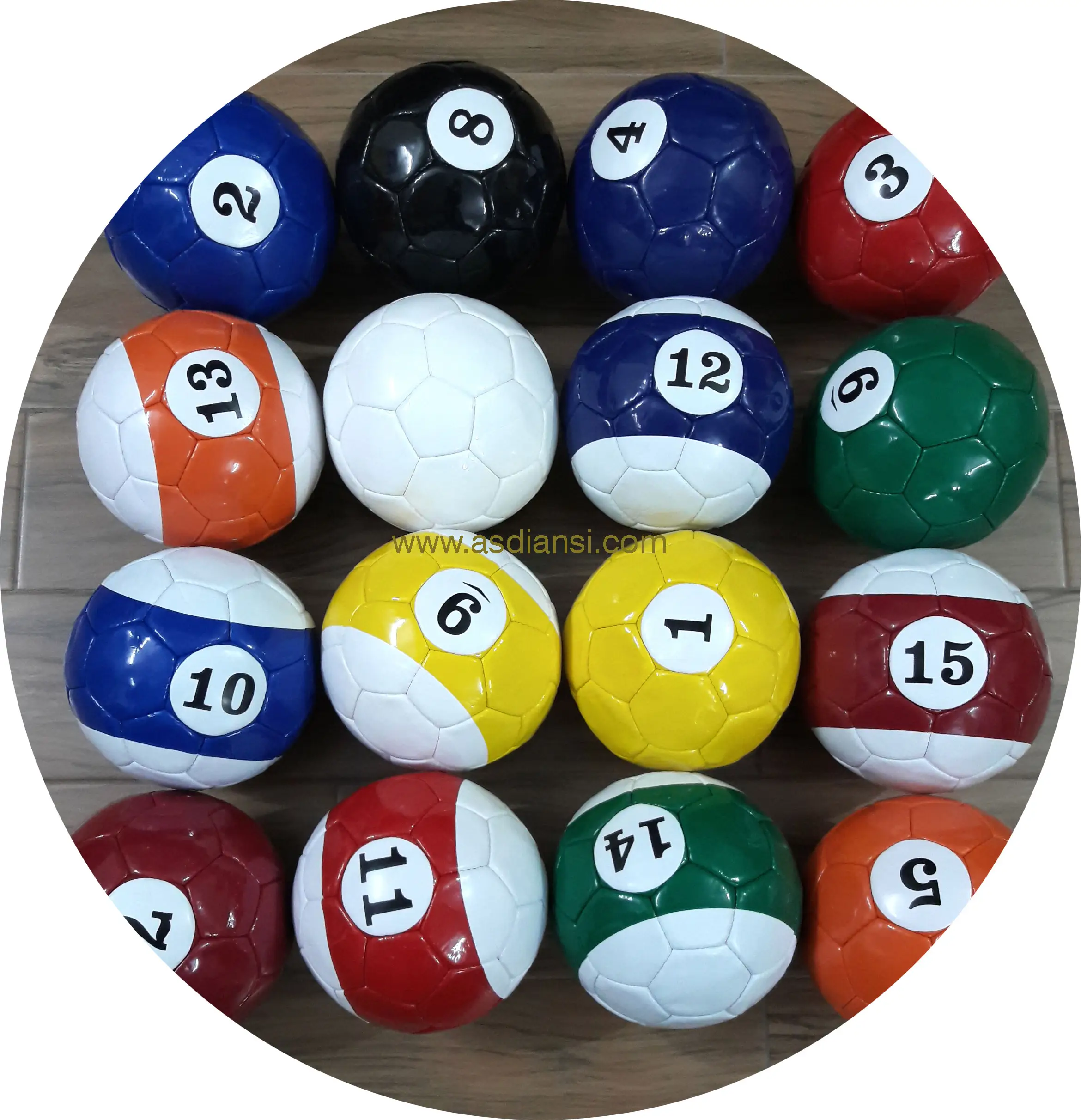 Set Lengkap Bola Billiard Snookball Sepak Bola