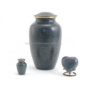 Urna funeraria azul de grafito para adultos, suministros funerarios, Brassworld, India - Product Image 1