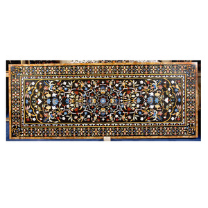 Plateaux de table à manger exclusifs en marbre incrusté - Product Image 1