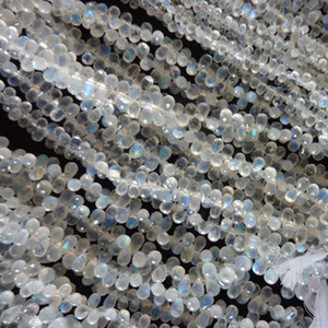 Cuentas de piedras preciosas facetadas de piedra lunar arcoíris natural Color blanco - Product Image 4