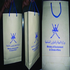 LOWELLCRAFT BRR04213 Printed Recycled Paper <b>Bags</b> <b>Medium</b> <b>Size</b> Logo Print Rope Handle Reusable Shopping & Fruit Storage Tote - Product Image 5