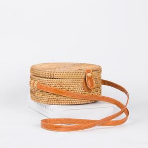 กระเป๋าสานหวายบาหลีแฮนด์เมดสำหรับเด็กใช้ในชีวิตประจำวันมีซิปมีปุ่มปิดห่วงโซ่ลูกปัดดอกไม้ - Product Image 5