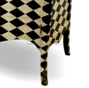 Meubles d'Indonésie - Buffet de style français Bombay avec motif diagonal en couleur - Product Image 5