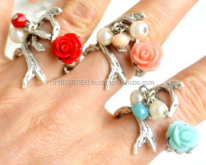 Elegante anillo de hoja de plata para mujer, joyería de moda de aleación - Product Image 3