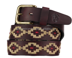 Premium Buyers Labelled <b>Equestrian</b> Leather Argentina Polo Belt-Black/Brown Customizable Size - Product Image 2