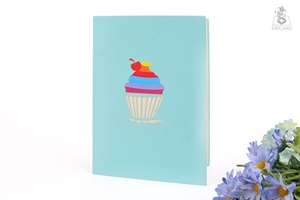 Artisanat vietnamien arc-en-ciel Cupcake Pop-up carte de voeux papier carte-cadeau pour anniversaire Souvenir - Product Image 6