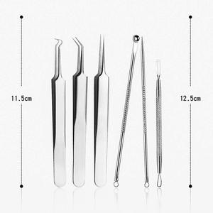 Kit de 6 outils pour éliminer les points noirs, kit pour éclater les boutons, acier inoxydable, finition miroir de luxe, traitement du visage, extracteur réutilisable - Product Image 2