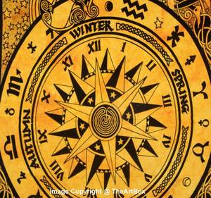 Tapiz hecho a mano de Mandala Cycle of the Age, colgador de pared, decoración de escenario de boda y alfombra de meditación - Product Image 6