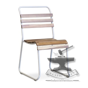 เก้าอี้รับประทานอาหารแบบเหล็กและไม้สไตล์วินเทจดีไซน์แบบชนบทสำหรับร้านอาหารห้องนั่งเล่นหรือห้องครัว - Product Image 6