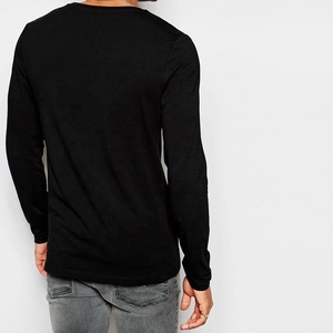 Camiseta Básica para Hombre, Nueva Colección 2025, Diseño Sólido, Manga Larga, Cuello Redondo, Estampado Digital, 100% Algodón, Tejido Casual, Tallas Grandes - Product Image 1