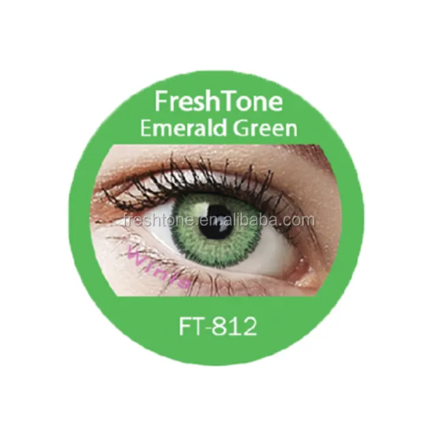 FreshTone dazzling Premium soft color contact lens from south korea Ft-812 Emerald green