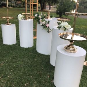 YAGELI Customized Size 5mm Thick TUV Certified Acrylic Round Plinth Backdrop Wedding Display <b>Stand</b> for Events - Product Image 3