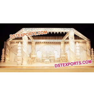 Ensemble de mandap en cristal Krishma pour mariage, mandap en cristal pour mariage, zone extérieure, mandaps de mariage en Caroline du Nord - Product Image 1