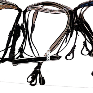 VOULEZ VENDRE bling 3 rangées de brides blanches BRIDES EN CUIR VÉRITABLE EN DOLLAR 8 - Product Image 1