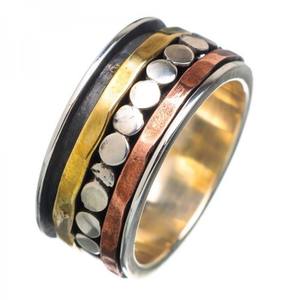 แหวนเกรดท็อปคุณภาพสูงสำหรับผู้หญิงแหวนเงินสองชั้นแบบเรียบดีไซน์ทำด้วยมือน้ำหนักเบา - Product Image 1