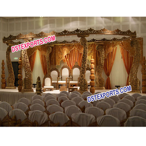 มันดาปงานแต่งงานแบบอินเดียที่สวยงามทำจากไม้ มันดาปงานแต่งงาน นิวยอร์ก ลอสแอนเจลิส - Product Image 1