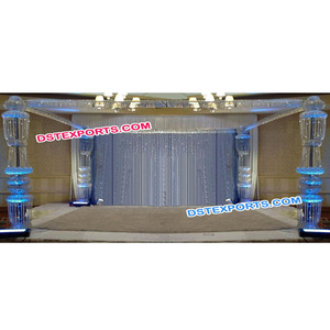 Nuevo Mandap Colgante de Cristal para Bodas Indias, Mandap de Cuatro Pilares Colgante de Cristal, Fabricantes de Mandaps para Bodas en EE. UU., Decoración para Eventos - Product Image 1