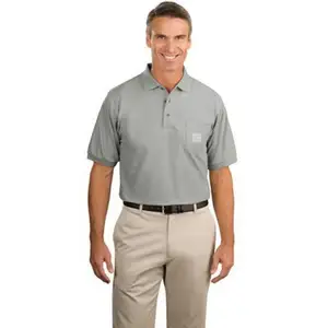 Port Authority Silk Touch Polo with Pocket - 65/35 poly/cotton, has a left chest pocket and comes with your logo