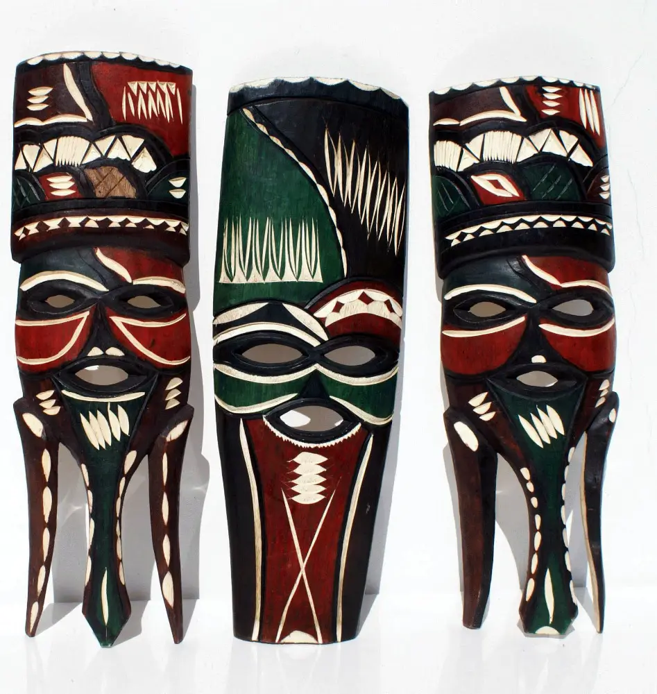 Afrikaanse Houten Maskers Handgemaakte In Swaziland, Afrika Collectible Afrikaanse Kunstwerk Gesneden Home Decor